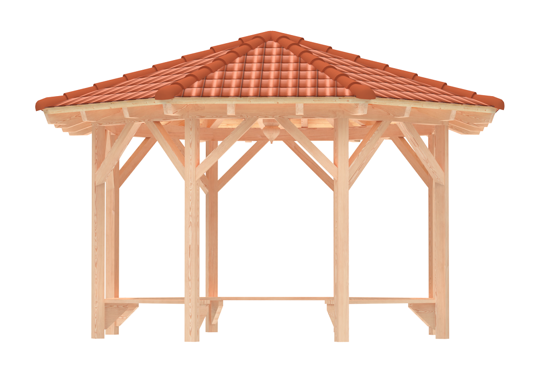 8-Eck Holzpavillon ohne Eindeckung