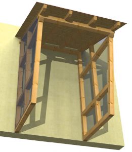 Vordach Sonderkonstruktion 3D von unten gesehen