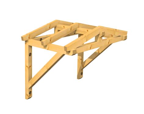 Holzvordach als Satteldach