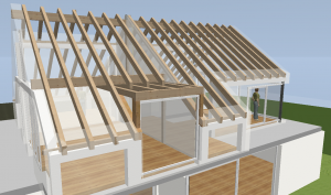 Planung Dachstuhl Satteldach mit Gaube 