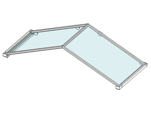 Aluminiumvordach München schematisch