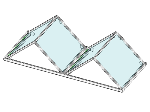 Aluminiumvordach Prag schematisch