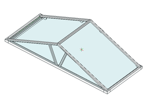 Aluminiumvordach Rom schematisch