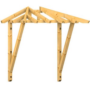 Holzvordach Odenwald Typ 2 22°