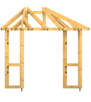 Holzvordach Odenwald Typ 3 34°