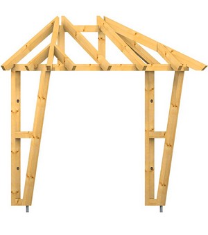 Holzvordach Odenwald Typ 3 34°