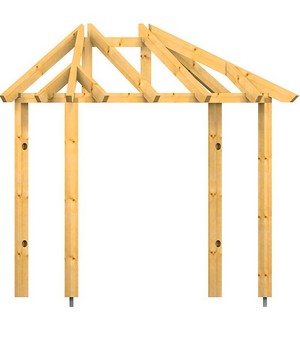 Holzvordach Odenwald Typ 3 34°