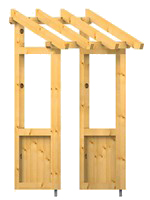 Vordach Pfälzerwald 22° - Seitenwand gerade mit Füllung