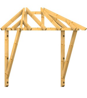 Holzvordach Odenwald Typ 3 34°